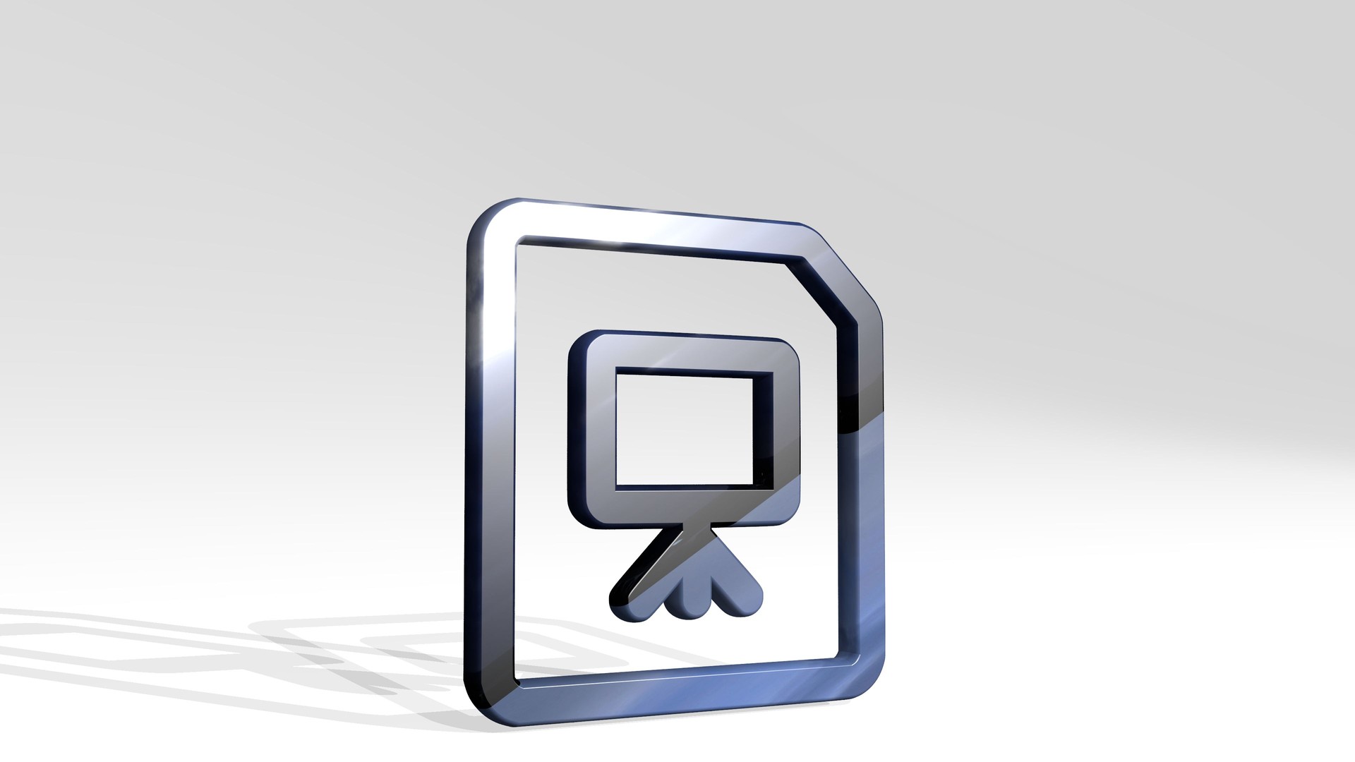 office file presentation casting shadow with two lights. 3D illustration of metallic sculpture over a white background with mild texture. business and businessman